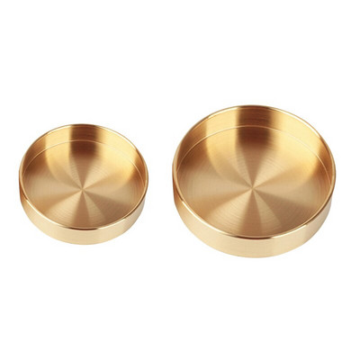 Nordic Style Retro tárolótálca Arany vastagított rézlemez kerek fém tányér Ékszerek Comstics Tároló dekoratív dísz