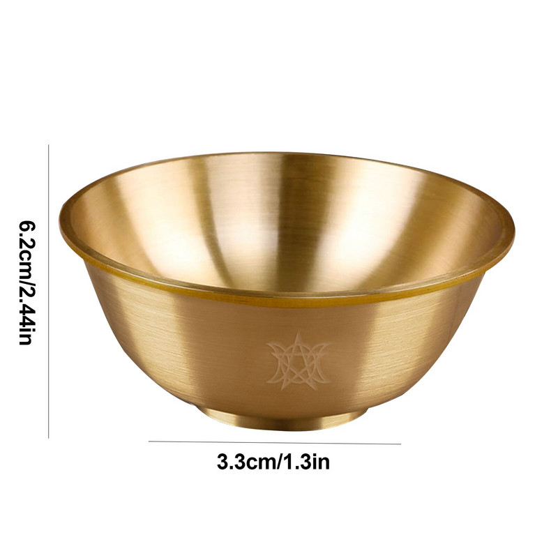 Réz felajánló tál oltár felajánló tál Triple Moon Pentacle Réz tálak Dekoratív tibeti buddhista tál jóga meditációhoz