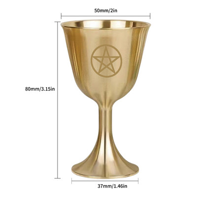 Pentagrammi karikas messingist veinipokaal joogitass Pentacle Chalic Altar Altari karikas Rituaalid Palved Võidmine