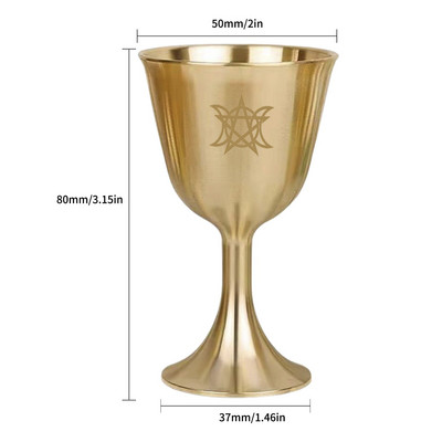 Pentagrammi karikas messingist veinipokaal joogitass Pentacle Chalic Altar Altari karikas Rituaalid Palved Võidmine