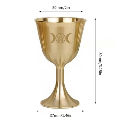 Pentagrammi karikas messingist veinipokaal joogitass Pentacle Chalic Altar Altari karikas Rituaalid Palved Võidmine