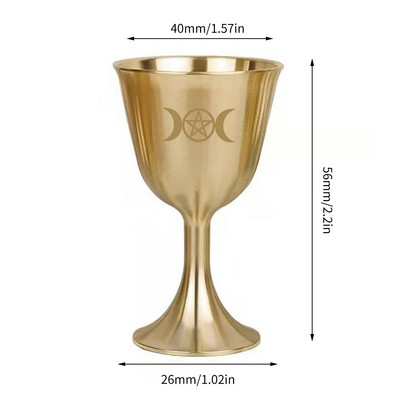 Pentagrammi karikas messingist veinipokaal joogitass Pentacle Chalic Altar Altari karikas Rituaalid Palved Võidmine