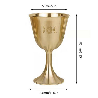 Pentagrammi karikas messingist veinipokaal joogitass Pentacle Chalic Altar Altari karikas Rituaalid Palved Võidmine