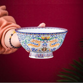 6-palcová starožitná porcelánová misa, čínska rodinná ružová porcelánová glazúra, misa s kvetinovým vzorom jeleňa, žltá/biela/ružová/modrá/červená