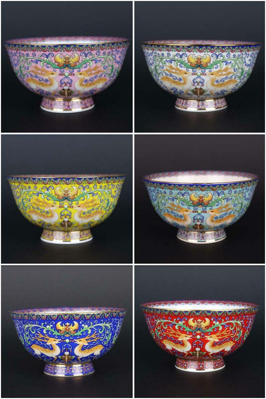 6-palcová starožitná porcelánová misa, čínska rodinná ružová porcelánová glazúra, misa s kvetinovým vzorom jeleňa, žltá/biela/ružová/modrá/červená