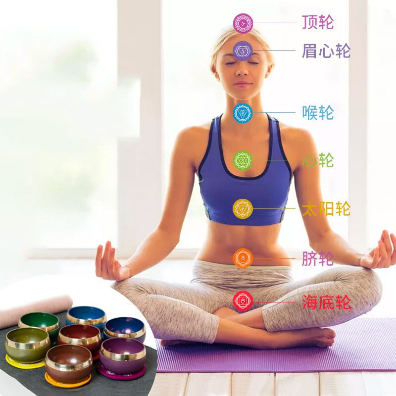 Nepal bol cântând tibetan lucrat manual castron budist cu sunet set boluri cântând 7 boluri meditație yoga castron cântând sonerie pentru cules de urechi
