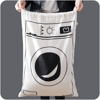 Многофункционална чанта за съхранение с голям капацитет Платнени чанти Чанта за пране с шарка на мечка Чанта за играчки Органайзер за стая