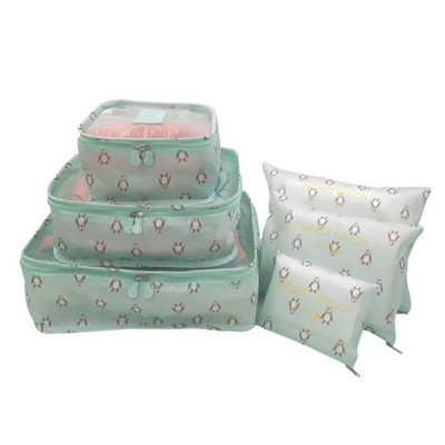 6 ks/sada cestovných organizérov, úložné tašky, prenosný organizér na batožinu, vodotesný organizér na oblečenie, úhľadná taška na kufor, puzdro na kocky