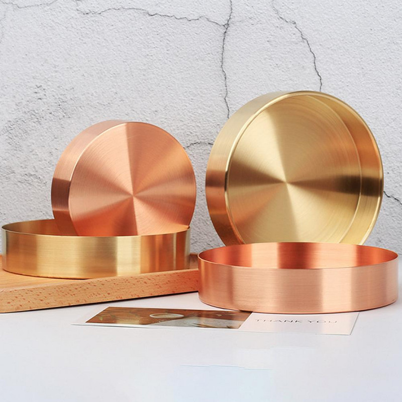 Nordic Retro Tray Apvalus žalvarinis laikymo stovas Diaplay Forma Buitinis įrankis Namų Svetainė Vintažinis dekoratyvinis ornamentas