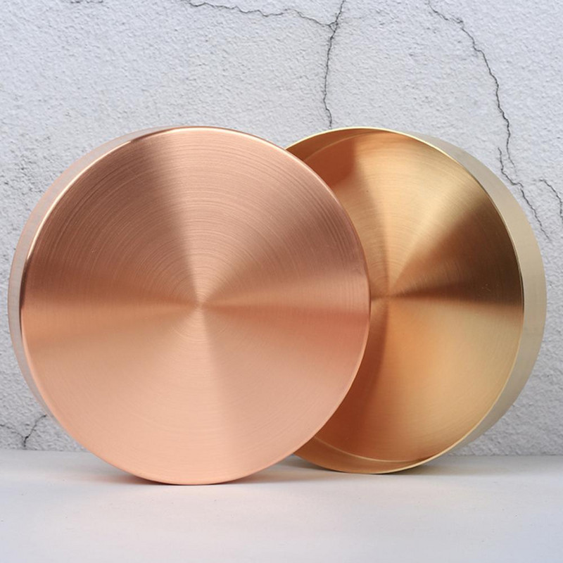 Nordic Retro Tray Apvalus žalvarinis laikymo stovas Diaplay Forma Buitinis įrankis Namų Svetainė Vintažinis dekoratyvinis ornamentas