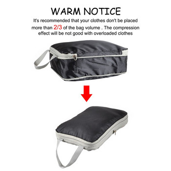 Компрес с двоен цип Пътна чанта за съхранение Преносим багаж Спестяване на място Опаковъчен куб Множество модели дрехи Обувки Организирайте торбичка