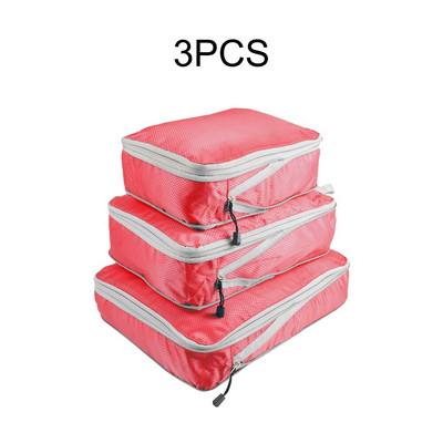 Geantă de depozitare pentru călătorie, cu fermoar dublu, pentru bagaje portabil, cu economie de spațiu, cub de ambalare, modele multiple, haine, pantofi, pungă organizată