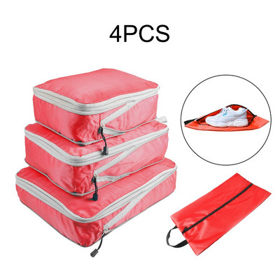 Geantă de depozitare pentru călătorie, cu fermoar dublu, pentru bagaje portabil, cu economie de spațiu, cub de ambalare, modele multiple, haine, pantofi, pungă organizată