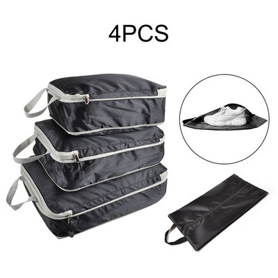 Geantă de depozitare pentru călătorie, cu fermoar dublu, pentru bagaje portabil, cu economie de spațiu, cub de ambalare, modele multiple, haine, pantofi, pungă organizată
