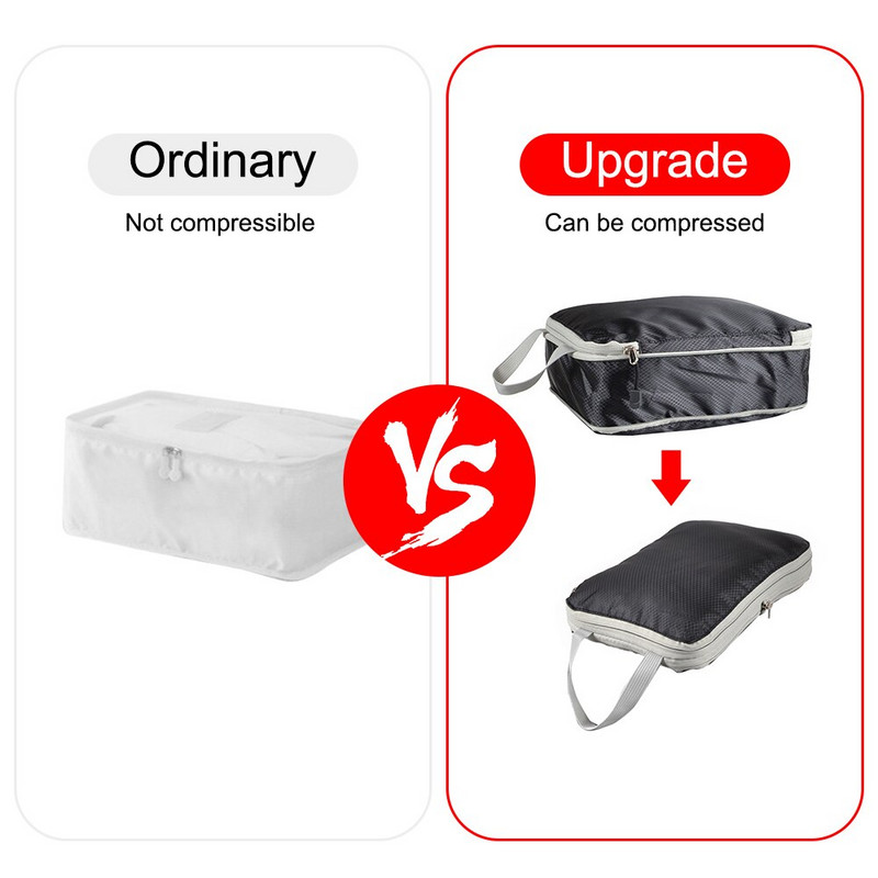Geantă de depozitare pentru călătorie, cu fermoar dublu, pentru bagaje portabil, cu economie de spațiu, cub de ambalare, modele multiple, haine, pantofi, pungă organizată