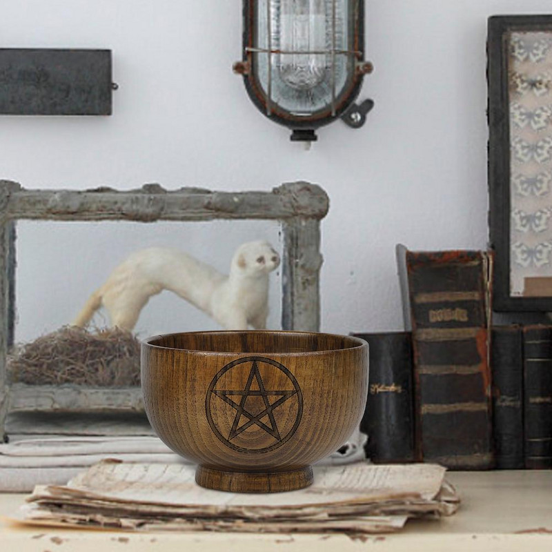 Oltárová misa Ručne vyrobené drevené misky Rituálny riad Obrad Mesiac Veštenie Astrologický nástroj Stolová hra pre veštenie z čarodejníctva