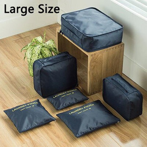 Комплект от 6 части Органайзер за пътуване Чанти за съхранение Куфар Опаковъчен комплект Калъфи за съхранение Преносим органайзер за багаж Дрехи Подредена торбичка