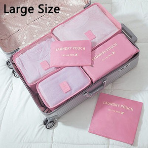 Комплект от 6 части Органайзер за пътуване Чанти за съхранение Куфар Опаковъчен комплект Калъфи за съхранение Преносим органайзер за багаж Дрехи Подредена торбичка