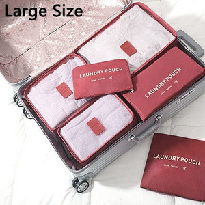 Комплект от 6 части Органайзер за пътуване Чанти за съхранение Куфар Опаковъчен комплект Калъфи за съхранение Преносим органайзер за багаж Дрехи Подредена торбичка