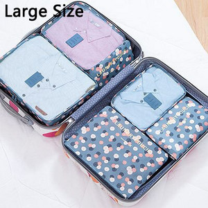 Комплект от 6 части Органайзер за пътуване Чанти за съхранение Куфар Опаковъчен комплект Калъфи за съхранение Преносим органайзер за багаж Дрехи Подредена торбичка