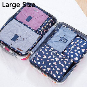 Комплект от 6 части Органайзер за пътуване Чанти за съхранение Куфар Опаковъчен комплект Калъфи за съхранение Преносим органайзер за багаж Дрехи Подредена торбичка