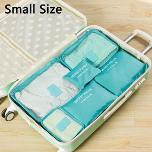 Комплект от 6 части Органайзер за пътуване Чанти за съхранение Куфар Опаковъчен комплект Калъфи за съхранение Преносим органайзер за багаж Дрехи Подредена торбичка