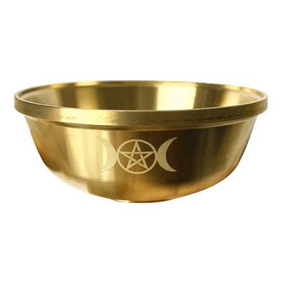 W3JE Altar Bowl Ritual επιχρυσωμένο επιτραπέζιο σκεύος τελετή μαντείας φεγγαριού αστρολογικό εργαλείο Witchcraft Prop Προμήθειες