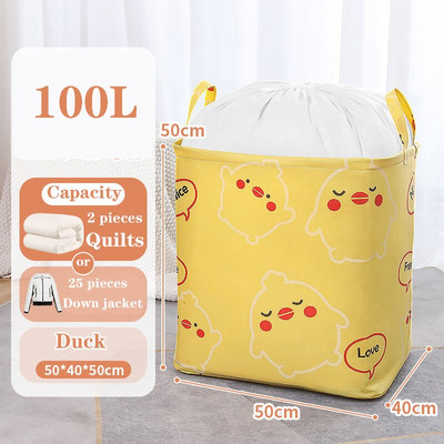 180 literes nagy űrtartalmú ruhatároló táska paplan Por- és nedvességálló tárolókosár Összehajtható házirendező ruhákhoz ágyneműhöz