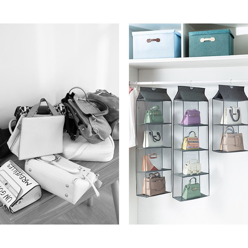 Geantă de mână suspendată 8 buzunare pentru dulap dulap Geantă de depozitare transparentă Ușă Perete Geantă transparentă pentru pantofi, cu husă pentru umeraș