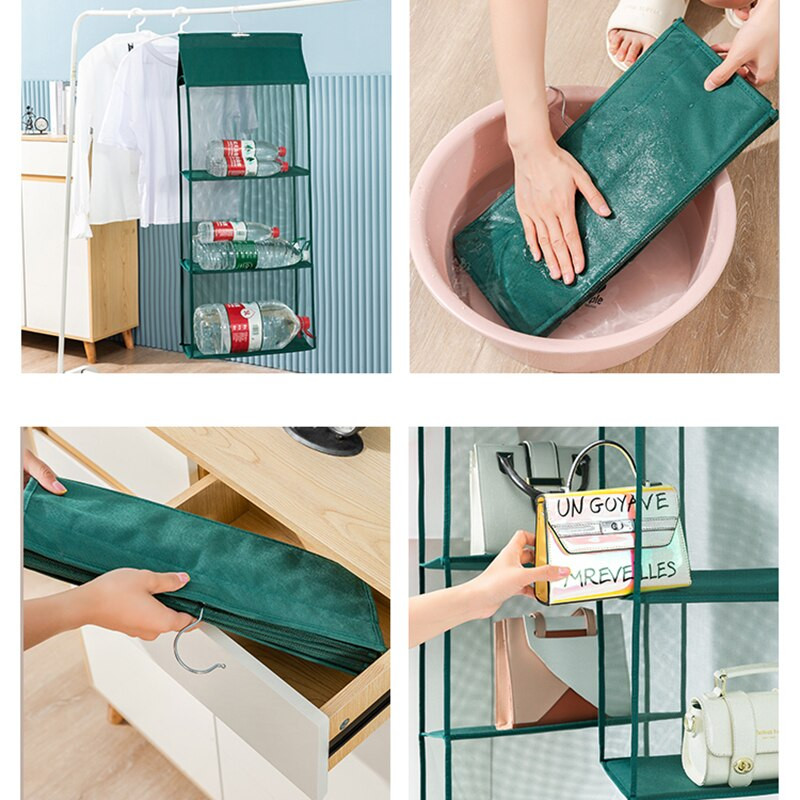 Geantă de mână suspendată 8 buzunare pentru dulap dulap Geantă de depozitare transparentă Ușă Perete Geantă transparentă pentru pantofi, cu husă pentru umeraș