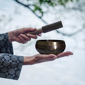 Metal Singing Bowl Νεπάλ Χειροποίητο Buddha Sound Bowl Μπολ Διαλογισμού Θιβετιανό Χάλκινο Κουδούνι Κουδούνι Τραγουδιού Μπολ