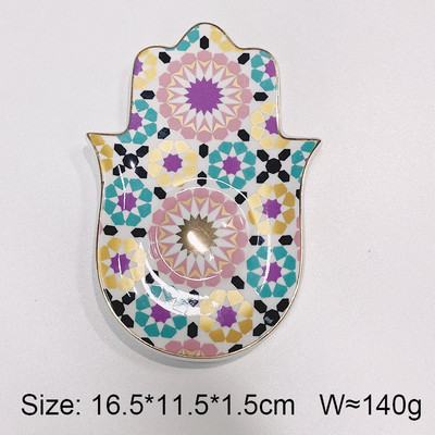 Keramikinis velnio akių papuošalų padėklas arbatinukas padėkliukas papuošalų lėkštė šiaurietiško stiliaus bergamočių palmių padėklo dekoravimas