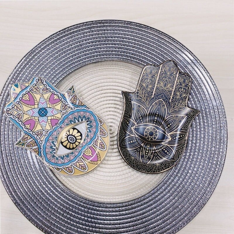 Keramikinis velnio akių papuošalų padėklas arbatinukas padėkliukas papuošalų lėkštė šiaurietiško stiliaus bergamočių palmių padėklo dekoravimas