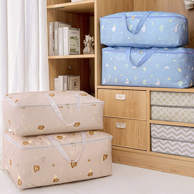 Didelės talpos antklodžių laikymo dėžutė Dulkėms atspari sulankstoma antklodė Drabužiai Žaislų laikymo priemonė Žieminė antklodė pagalvė antklodė užtrauktuku plaunamas krepšys