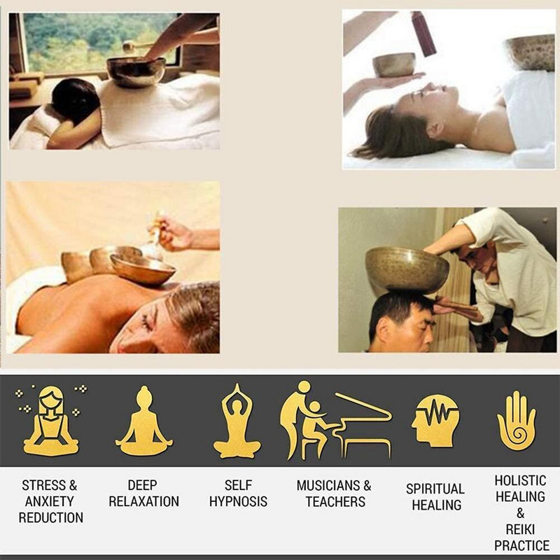 Budhistická meditačná misa Nepál Tibetská ručne vyrobená spievajúca misa Sada vankúšov Palička Meditačná úložná taška Spievajúca misa Feng Shui