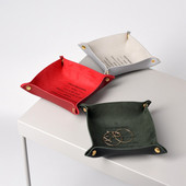 Decor nordic pentru birou, din piele PU, tavă de depozitare, chei, suport pentru monede, cutie de depozitare, articole diverse, farfurie, organizator pliabil pentru vase