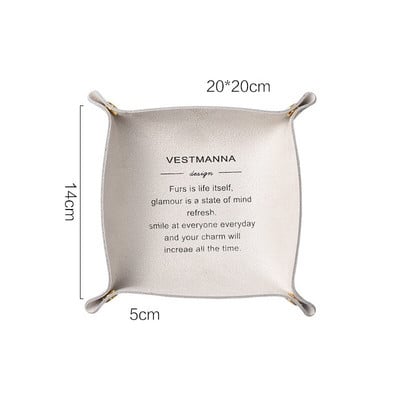 Decor nordic pentru birou, din piele PU, tavă de depozitare, chei, suport pentru monede, cutie de depozitare, articole diverse, farfurie, organizator pliabil pentru vase