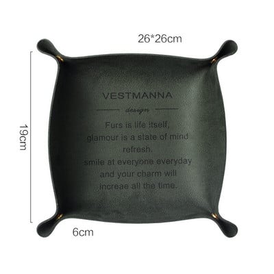 Decor nordic pentru birou, din piele PU, tavă de depozitare, chei, suport pentru monede, cutie de depozitare, articole diverse, farfurie, organizator pliabil pentru vase