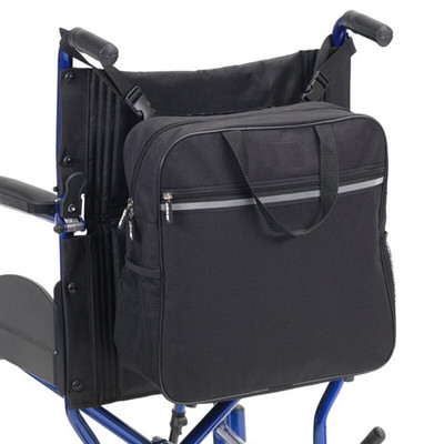 Τσάντα αναπηρικού αμαξιδίου Shopping Mobility Storage Holdall Handle Scooter Walker Frame Storage Handbags Μαύρο