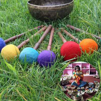 Tibetan Singing Bowl Hammer Professional Sound Therapy Yoga Healing Bowl Hammer Αξεσουάρ Seven Chakras Χειροποίητο Χάλκινο Σφυρί Μπολ