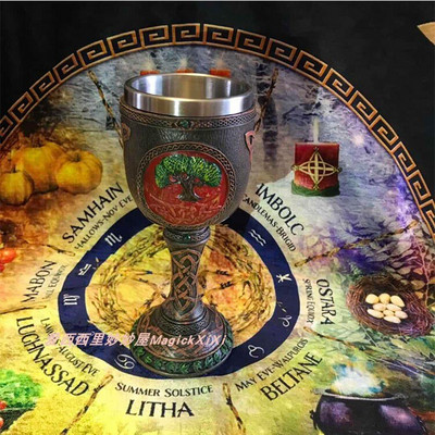 Oltár Svätý grál, potreby, drak, šofar, meč, magický obrad, dekorácia oltára, vodný prvok