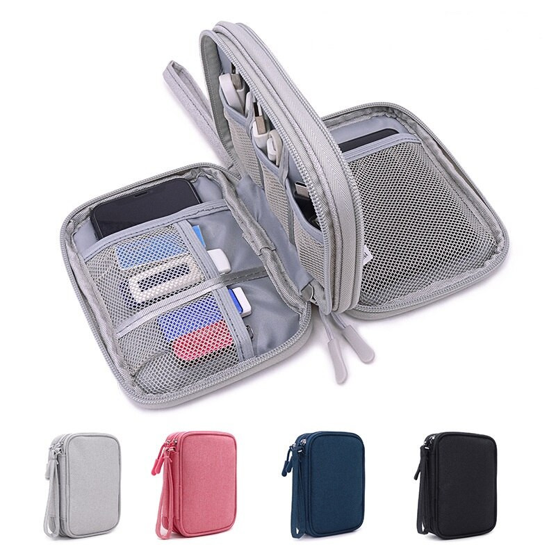 Prenosné úložné vrecko na digitálne príslušenstvo, organizér na mobilný disk, vrecko na USB gadget, dátový kábel, triediace vrecko na nabíjacie káble