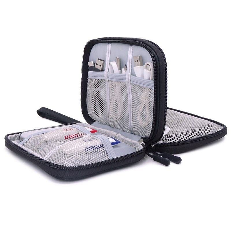 Prenosné úložné vrecko na digitálne príslušenstvo, organizér na mobilný disk, vrecko na USB gadget, dátový kábel, triediace vrecko na nabíjacie káble