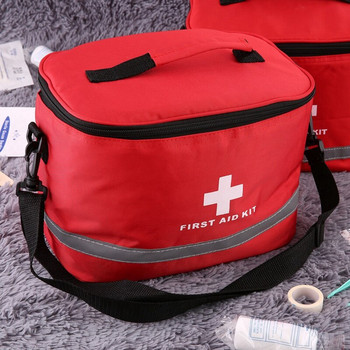 Εξωτερικό κιτ πρώτων βοηθειών Αθλητική τσάντα για κάμπινγκ σπίτι Πακέτο επιβίωσης έκτακτης ανάγκης ιατρικής ανάγκης Κόκκινο νάιλον εντυπωσιακός σταυρός Σύμβολο τσάντα χιαστί