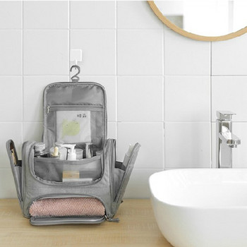 Висяща пътна чанта за тоалетни принадлежности за жени и мъже Водоустойчив комплект за душ за баня Организатор за тоалетни принадлежности Козметика Четки за грим