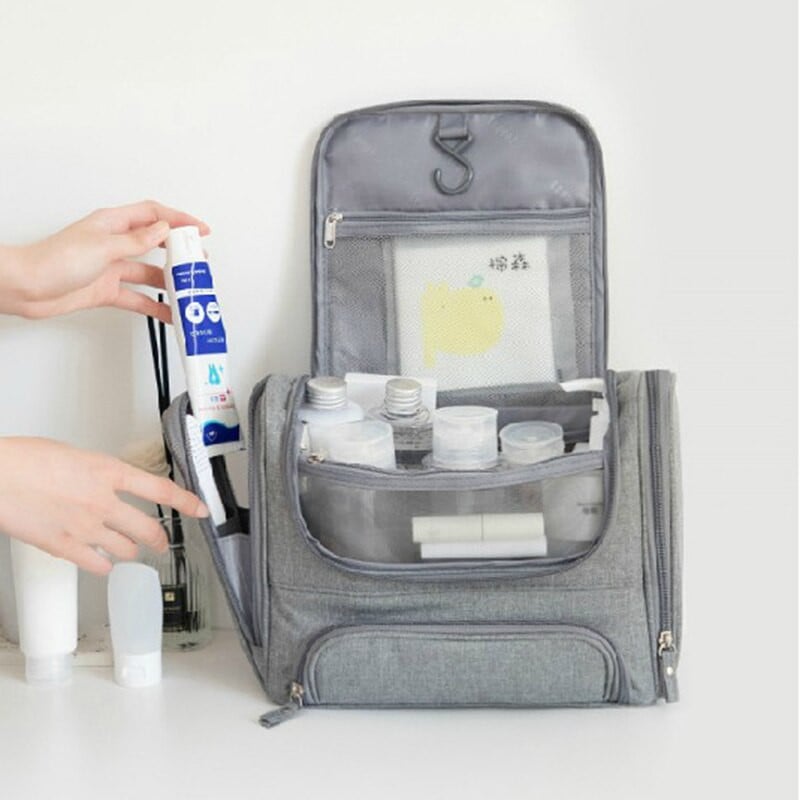 Pakabinamas kelioninis tualeto reikmenų krepšys moterims ir vyrams Vandeniui atsparus vonios dušo komplektas, skirtas tualeto reikmenims Kosmetika Makiažo šepetėliai