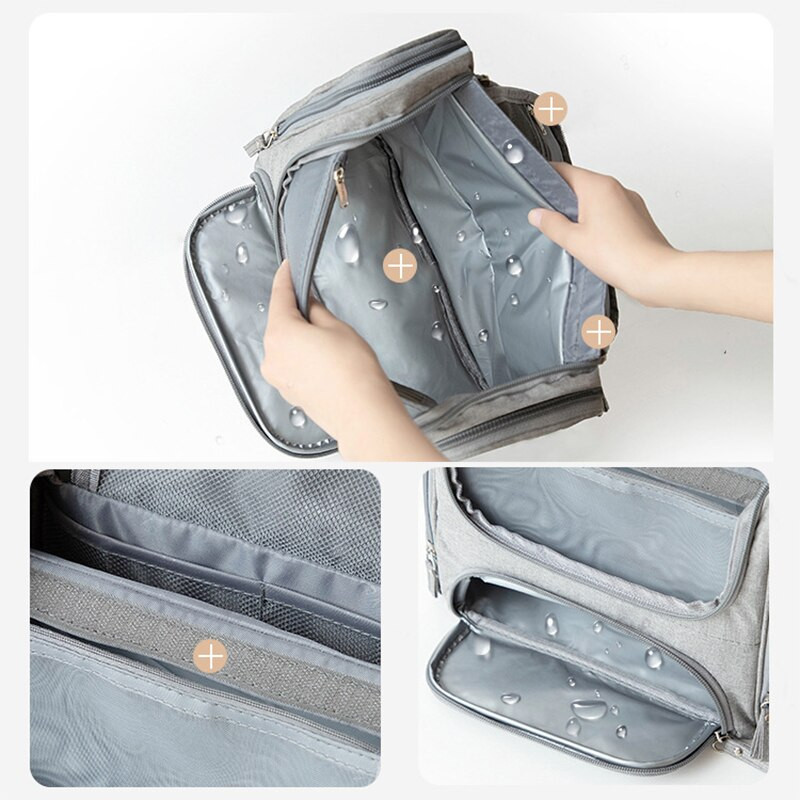 Pakabinamas kelioninis tualeto reikmenų krepšys moterims ir vyrams Vandeniui atsparus vonios dušo komplektas, skirtas tualeto reikmenims Kosmetika Makiažo šepetėliai