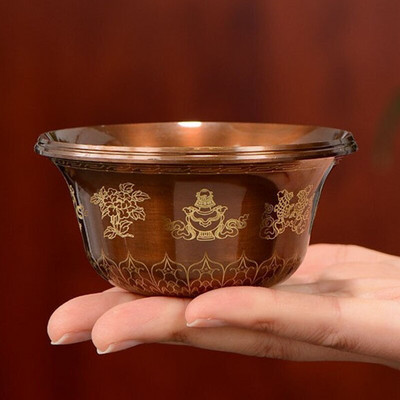 Χάραξη Buddhism Brass Bowl 60ml Θιβετιανό Αφιέρωμα Κύπελλο αγίου νερού μεγάλο και μικρό μέγεθος Βουδιστικό μπολ Δώρο Διακοσμητικό