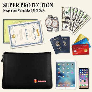 Огнеупорна чанта за документи Безопасна чанта за съхранение с калъф с цип Водоустойчиви чанти за пари Поставка за пликове за файлове за домашен офис Бизнес
