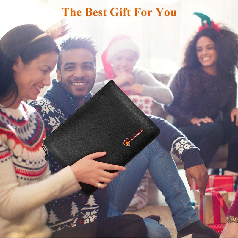 Ugunsdrošs dokumentu maisiņu glabāšanas maisiņš ar rāvējslēdzēja vāciņu Ūdensnecaurlaidīgs naudas maisu failu aplokšņu turētājs mājas biroja biznesam